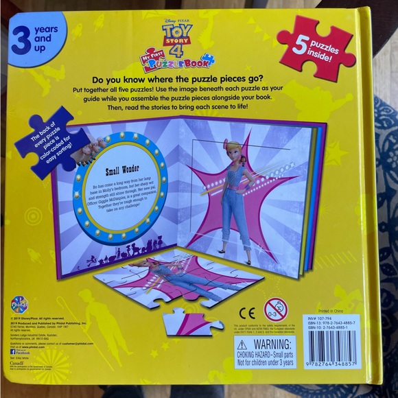 Toy Story 4 Puzzle book.  reads like a book with a puzzle on each page  age 3+ - Picture 2 of 8